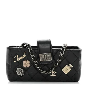 Chanel Aged Calfskin Mini Lucky Charms 2.55 Reissue Clutch With Chain Black Ruthenium Hardware Lushentic Grade Bags