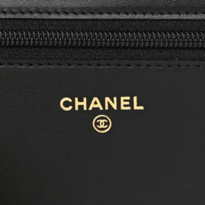 Chanel Boy Wallet On Chain (WOC) Quilted Caviar Black logo1