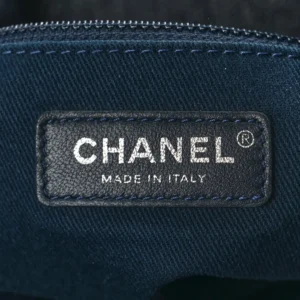 Chanel Canvas Large Deauville Backpack Denim Blue logo1