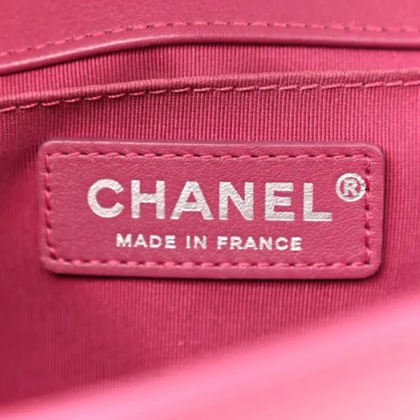 Chanel Chevron Quilted Calfskin Medium Boy Flap Dark Pink Silver Hardware Best Lushentic Bags