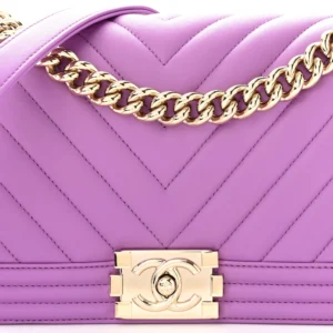 Chanel Chevron Quilted Lambskin Medium Boy Flap Purple detail2