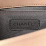 Chanel Double Stitch Calfskin Medium Boy Flap Beige Ruthenium Hardware Lushentic Bags