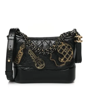 Chanel Quilted Aged Calfskin Black Charms Small Gabrielle Hobo Mixed Metal Hardware Quality Replica