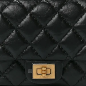 Chanel Quilted Aged Calfskin Mini 2.55 Reissue Flap Belt Bag Clutch Black detail1