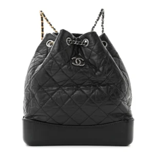 Chanel Quilted Aged Calfskin Small Gabrielle Backpack Black Mixed Metal Hardware Best Lushentic Bags