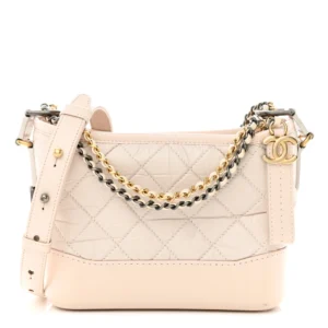 Chanel Quilted Aged Calfskin Small Gabrielle Hobo Light Pink Mixed Metal Hardware Lushentic Replica