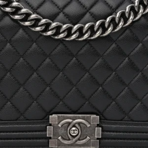 Chanel Quilted Calfskin Medium Boy Flap Black detail2