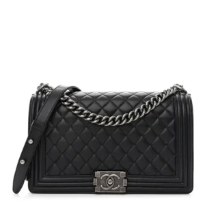 Chanel Quilted Calfskin New Medium Boy Flap Black Ruthenium Hardware Replica Designer Bags