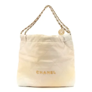 Chanel Quilted Calfskin Medium Chanel 22 Golden And White Gold Hardware Replica Designer Bags