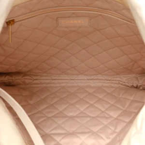 Chanel Quilted Calfskin Medium Chanel 22 Golden And White interior