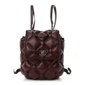 Chanel Quilted Calfskin Medium Chesterfield Backpack Burgundy Ruthenium Hardware Replica Quality