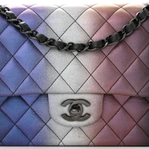 Chanel Quilted Calfskin Ombre Medium Double Flap Black detail1