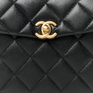 Chanel Quilted Caviar 31 Rue Cambon Mini Top Handle Flap Black detail3