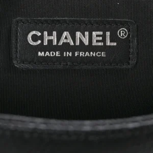 Chanel Quilted Caviar Large Boy Flap Black logo