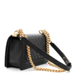 Chanel Quilted Caviar Medium Boy Flap Black Aged Gold Hardware Quality Rep