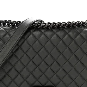 Chanel Quilted Caviar Medium Boy Flap So Black Black Hardware detail2