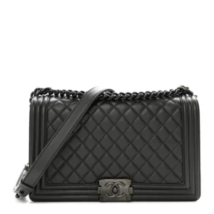 Chanel Quilted Caviar New Medium Boy Flap So Black Lushentic Replica