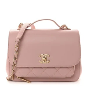 Chanel Medium Business Affinity Flap Quilted Caviar Light Pink Gold Hardware Lushentic Grade Bags