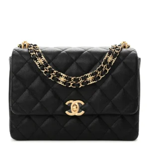 Chanel Quilted Caviar Medium Coco First Flap Black Gold Hardware Quality Replica