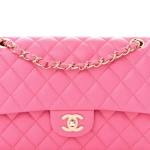 Chanel Quilted Caviar Medium Double Flap Pink Light detail2