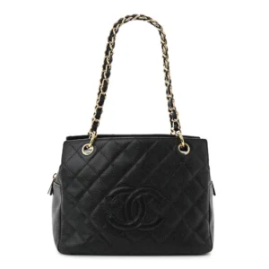 Chanel Quilted Caviar Medium Petit Timeless Tote (PTT) Black Gold Hardware Lushentic Replica