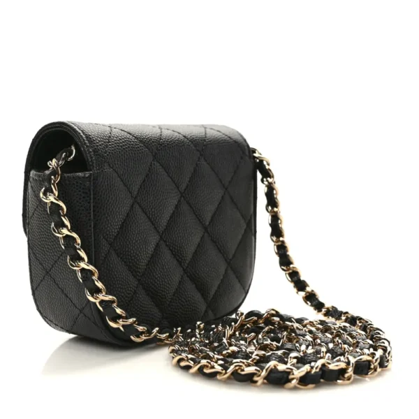 Chanel Quilted Caviar Mini Clutch With Chain Black Light Gold Hardware Lushentic Replica