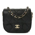 Chanel Quilted Caviar Mini Clutch With Chain Black Light Gold Hardware Lushentic Replica