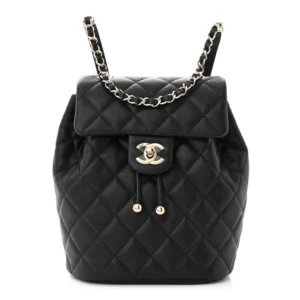 Chanel Quilted Caviar Mini Urban Spirit Backpack Black Gold Hardware Replica Bags