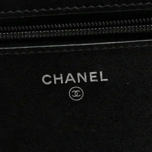 Chanel Quilted Caviar Small Boy Wallet On Chain (WOC) Black logo