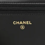 Chanel Small Boy Wallet On Chain (WOC) Quilted Caviar Black Aged Gold Hardware Lushentic Replica