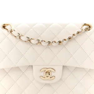 Chanel Quilted Caviar Small Double Flap White detail2