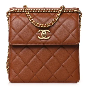 Chanel Quilted Caviar Small Multi Chain Backpack Light Brown Gold Hardware Replica Bags