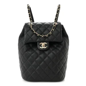 Chanel Quilted Caviar Small Urban Spirit Backpack Black Polished Gold Hardware Replica Bags