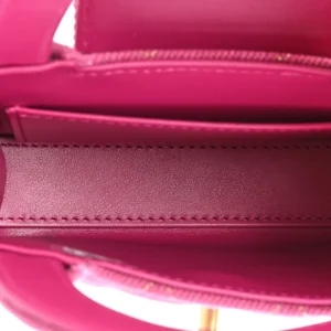 Chanel Quilted Denim Nano Kelly Shopper Fuchsia interior