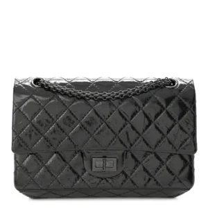 Chanel Quilted Glazed Calfskin Medium 2.55 Reissue 225 Flap So Black