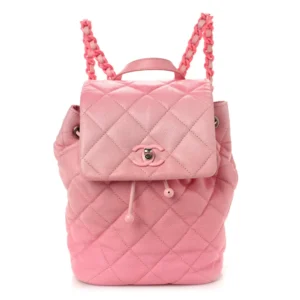 Chanel Quilted Lacquered Shaded Caviar CC My Everything Drawstring Backpack Pink Mixed Metal Hardware Replica Designer Bags