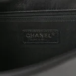 Chanel Quilted Lambskin Crest Embellished New Medium Boy Flap Black/White/Green Aged Gold Hardware Quality Replica