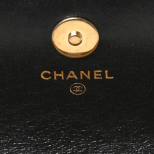 Chanel Quilted Lambskin Dynasty Flap Phone Holder With Chain Black logo1