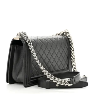 Chanel Quilted Lambskin Gradient Crystal Medium Boy Flap Black back1