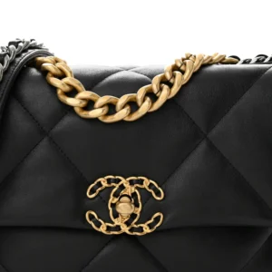 Chanel Quilted Lambskin Medium Chanel 19 Flap Black detail1