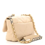 Chanel Quilted Lambskin Medium Chanel 19 Flap Light Beige Mixed Metal Hardware Lushentic Bags