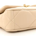 Chanel Quilted Lambskin Medium Chanel 19 Flap Light Beige Mixed Metal Hardware Lushentic Bags