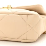 Chanel Quilted Lambskin Medium Chanel 19 Flap Light Beige Mixed Metal Hardware Lushentic Bags