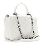 Chanel Quilted Lambskin Medium Trendy CC Flap Dual Handle Bag White So Black Hardware Quality Rep