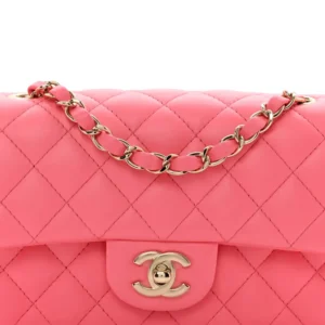 Chanel Quilted Lambskin Mini Rectangular Flap Pink detail1