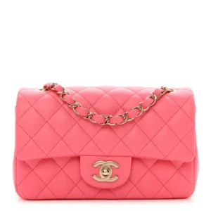 Chanel Quilted Lambskin Mini Rectangular Flap Pink Gold Hardware Chanel Quilted Caviar Small Business Affinity Flap Pink Gold Hardware Replica Quality