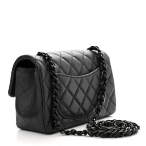 Chanel Quilted Lambskin Mini Rectangular Flap So Black back1