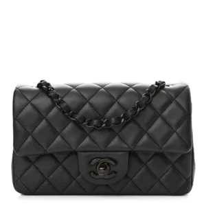 Chanel Quilted Lambskin Mini Rectangular Flap So Black Chanel Quilted Lambskin Mini Rectangular Flap So Black Quality Replica