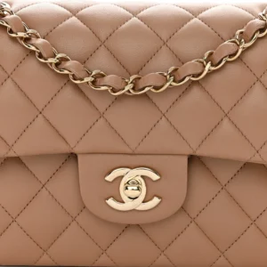 Chanel Quilted Lambskin Small Double Flap Beige detail2