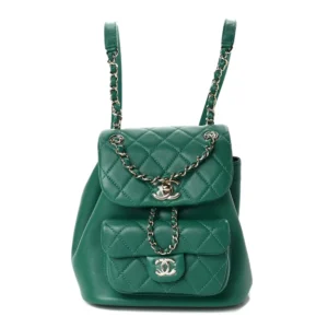 Chanel Quilted Lambskin Small Duma Drawstring Backpack Green Light Gold Hardware Quality Replica